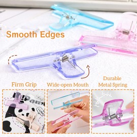 YINPIXUS 12 Packs Clear Chip Clips for Food Storage, Chip Clips Bag Clips Food Clips Cute for Kitchen Food Packages, Plastic Snack Bag Clips with Air Tight Seal Grip, 6 Colors