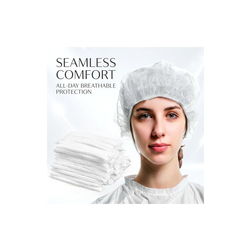 Maqihan Redes Cabello Bouffant Unidades Desechables Tejidas Cubrir Cabeza Transpirables