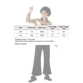 Costume Bay Mens 1960s 70s Fashion Hippie Retro Attire Flower Costume Groove Psychedelic Chic Vintage Hippie Throwback Look Bohemian Vibe Nostalgic Ensemble (Disco King Costume, XL)