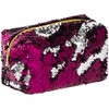 Pink Silver Sequin Cosmetic Bag with Gold Zipper