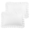 PiccoCasa Brushed Ruffle Pillowcases 2 Pack, Soft Breathable Pillow Covers