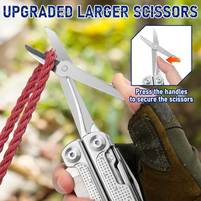 BIBURY Multitools, Upgraded Multi Tool Foldable Pliers with T-Shank Tool,