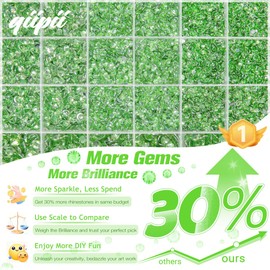 qiipii Light Green Crystal Resin Rhinestones w B7000 Jewelry Glue for Bedazzling Crafting 2mm 3mm 4mm 5mm 6mm Flatback Stones Diamonds Gems for Nails Face Eyes Makeup Tumblers Bottles DIY Crafts Shoes