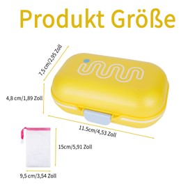 Travel Soap Box, Yellow/Green/Blue Soap Box Travel with Soap Bag, Small Sealed and Leak-Proof Soap Box Round with Drip Rack for Bathroom, Gym, Camping (Yellow)