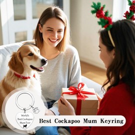 Onperpoe Best Cockapoo Mum Keyring, Best Dog Mum Gifts, Funny Cockapoo Dog Lover Gift for Women Birthday Mothers Day, Cockapoo Gifts for Women - World's Best Cockapoo Mum Ever