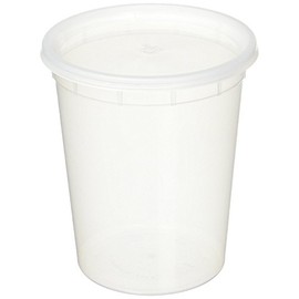 YW 5937 50 Sets 32oz Plastic Soup/Food Container with lids, Original version, Clear