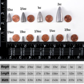 Dr.Fish - Paquete de 50 pesos de gusano de pesca para pesca de lubina, plataformas Texas 1/16 onzas