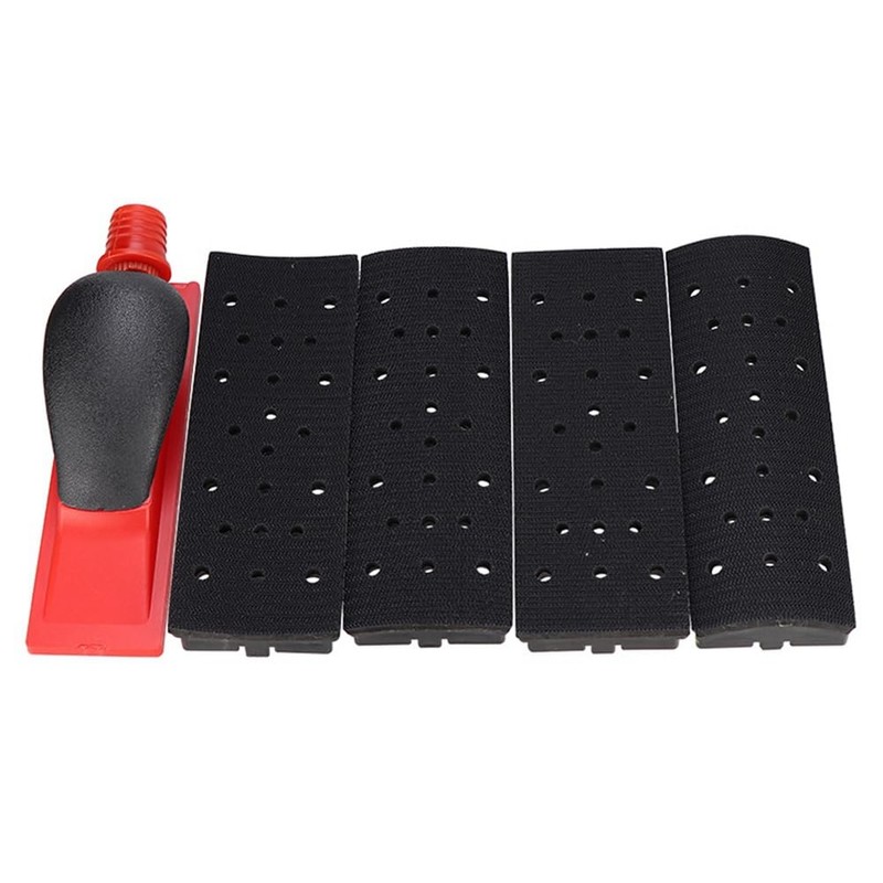 70x198mm Vacuum Sanding Block 5Pcs Set Vacuuming Sanding Disc Holder