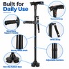 Folding Walking Cane for Seniors with LED Light, Alarm &