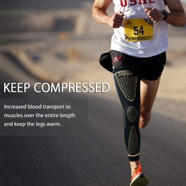 Full Leg Sleeves Long Compression Leg Sleeve Knee Sleeves Protect Leg, for Man Women Basketball, Arthritis Cycling Sport Football, Reduce Varicose Veins and Swelling of Legs