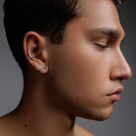 Handmade Rechts Gold 925 Sterling Silber Oktopus-Tentakel Ohr Manschette, Ohrklemme für Männer, einzelnes Piercing, Steampunk-Ohrring, Freund, ungewöhnlicher Ohrring, Geschenk für ihn