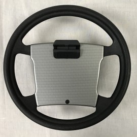 Cart Steering Wheel Cover Scorecard Cover in Turned Titanium for Club Car Golf (Fits Ds and Older Precedent Models)