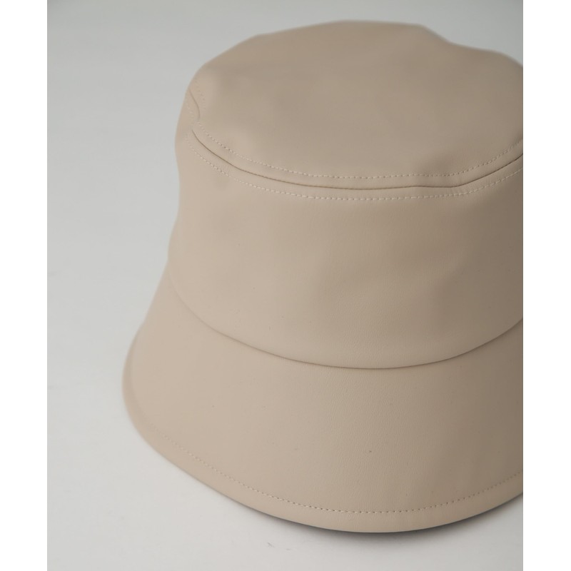 Nano Universe 673-4239305 Women's Faux Leather Bucket Hat, 040 beige