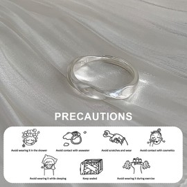 VODAFQS Set of 3 Rings for Women, Stainless Steel Foot Rings, Stackable Open Thumb Rings, Trendy Stacking Rings Set, Minimalist Finger Rings, Women's Rings Set, Silver, S, Plastic