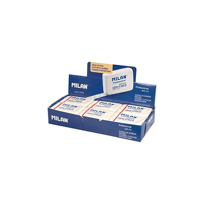 MILAN Caja 12 Gomas Professional Soft 412, Envueltas Individualmente