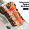 Stepace Elastic Shoelaces with Quick Release, 2 Pairs of Rubber