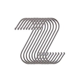 Yesmin 20 Pack in Pack S Shaped Hooks Hanging Hooks Hangers for Bathroom, Bedroom, Office and Kitchen(Silver & Medium)
