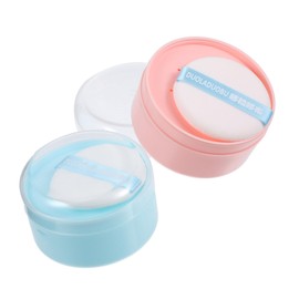 MERRYHAPY 2 pcs Powder Puff Boxes Empty Powder Puff Container Portable Lightweight Design and Easy to Use with Sealing Lid