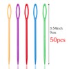 50 PCS Large Eye Plastic Needles(3.5Inch/9cm), Blunt Needles Learning Needles,