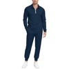 MoFiz Men's Track Suit Set 1/4 Zip Long Sleeve Jogging