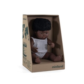 Soft Body Black Hair Baby Doll Boy African Anatomically Correct Fully Articulated Posable in Size of 15"
