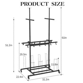 Hockey Drying Rack, Hockey Gear Drying Rack, Large Hockey Equipment Drying Rack, Organizer to Dry and Store Two Full Sets Sports Gear