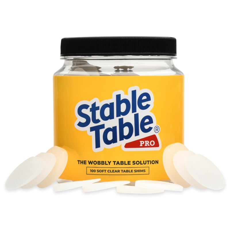Stable Table - Clear Restaurant Table Leg 100 Shim Wedges