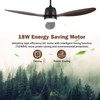 Kinyaras 52" Outdoor Ceiling-Fan with Light: Plug-in Waterproof Hanging Fans,