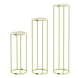 FAHKNS 3PCS Metal Cylinder Pedestal Stand for Party Display Columns Pedestal Stand Cylinder Tables for Weddings Party Birthday Festival Decorations