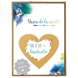 Joli Coon Scratch off card Vas a ser bisabuelo - with envelope - Anunciar embarazo bisabuelo