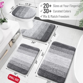 OLANLY Bathroom Rugs Mat 30x20, Extra Soft Absorbent Microfiber Bath Rugs, Rubber Backing, Quick Dry, Machine Washable Bath Mats for Bathroom Floor, Tub and Shower, Home Decor Accessories, Grey