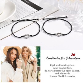 VU100 Best Friend Bracelet, Friendship Bracelets, Gift for Boyfriend, Sisters, Lucky Bracelet, Birthday Gift for Sisters, Best Friends, Men, Women, Pack of 2/3, Nylon, No gemstone