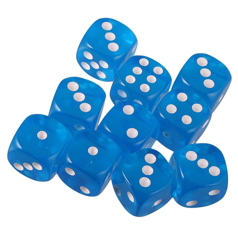 Yiotfandoll 10PCS Polyhedral Dice D6 Dice 16mm Acrylic Dice Game
