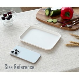VSUINGO Small Tray 3 Pack, White 7.8 inch Wheat Straw Plastic Trays