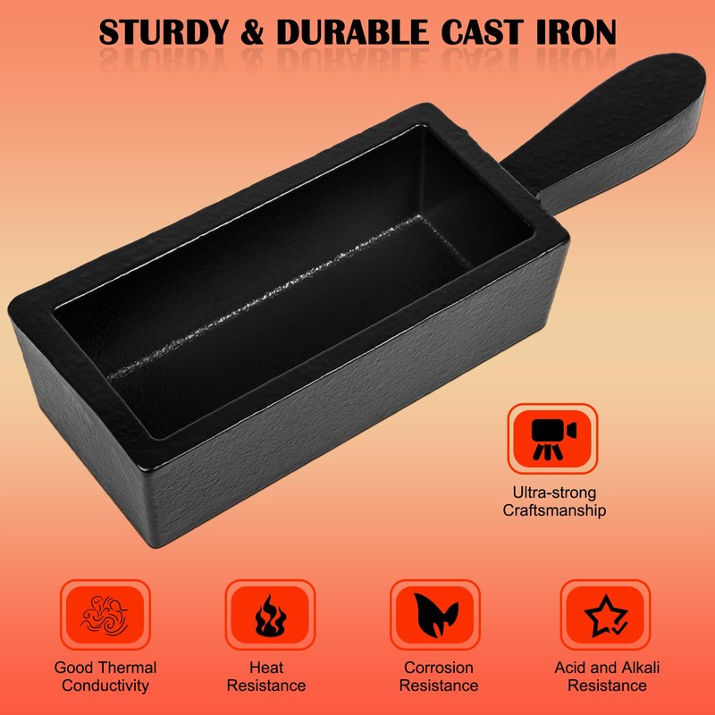 100 oz Troy Ounce Gold Bar Loaf Cast Iron Ingot