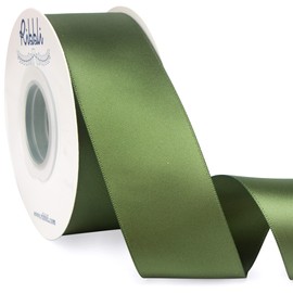 Ribbli Moss Green Satin Ribbon,Double Faced Satin 1 inch x Continuous 25 Yards,Use for Bows Bouquet,Gift Wrapping,Wedding Decoration,Floral Arrangement