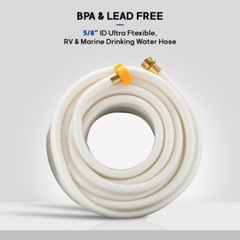 MEASUREMAN 50ft Heavy-Duty RV Drinking Water Hose - Kink-Resistant with Diamond-Hatch Reinforcement, 5/8-Inch Inner Diameter - Lead, BPA & Phthalate-Free for Camper, Marine & Potable Water