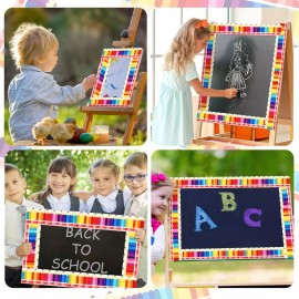 qeeenar Colorful Pencil Scalloped Border Trim Bulletin Borders Stickers Self Adhesive