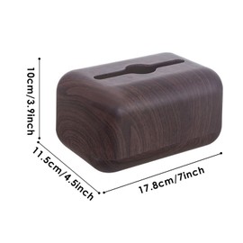 Tissue Box Cover, Wood Grain Rectangular Facial Tissue Box Holder Napkin Box Dispenser for Home Bedroom Night Stand Desk Office(Walnut)