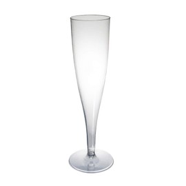 Party Essentials One Piece 5 oz. Plastic Champagne Flutes, Clear (Pack of 100)