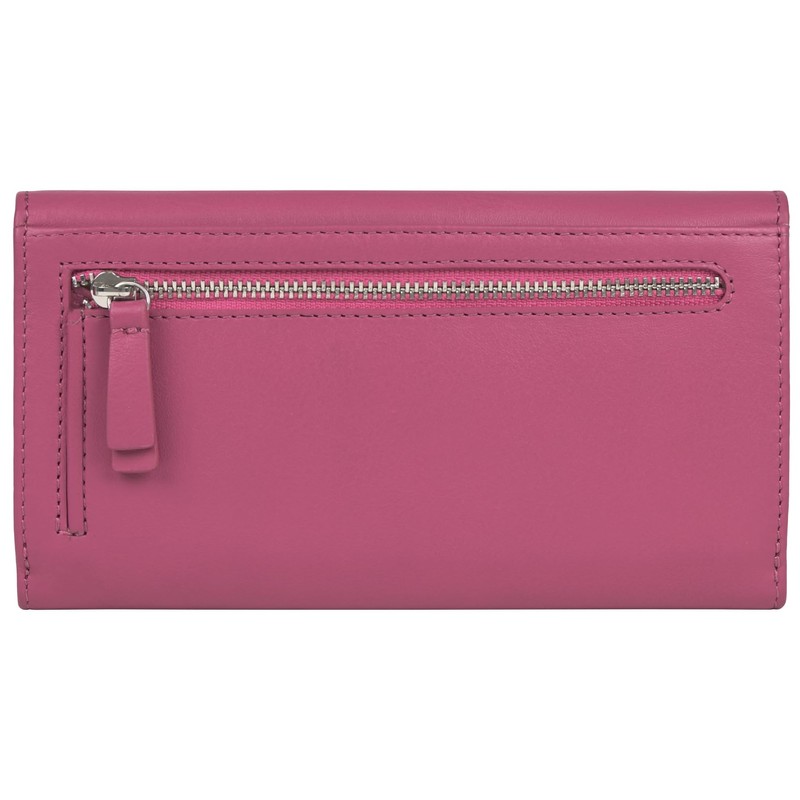 GlobeeCraft Leather Wallet, fuchsia, Casual