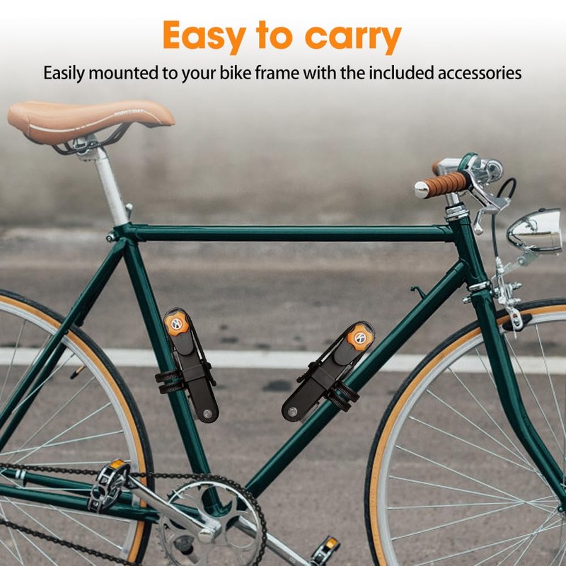 mizikuu Folding Bicycle Lock Combination Lock Made of Hardened Steel