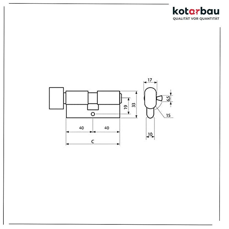 KOTARBAU 5907465919593 Lock Cylinder, Nickel, A 40 / B 40
