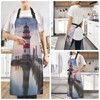 FRCSDIY Lakeside Lighthouse Adjustable Bib Apron,Waterdrop Resistant with 2 Pockets