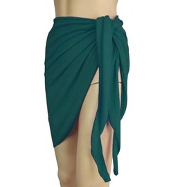 ZCYYYS Women Beach Sarong Summer Bikini Cover Up Swimsuit Wrap Skirt Solid Beach Wrap Soft, Multi Color 55" × 19.7" WFZ17 (Dark Green)