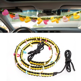 Rislobx Paracord Duck Holder, Rubber Car Ducks Holder Compatible with Wrangler Truck, Ducks Display Fixed Mount Stands (Black Yellow)