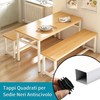 Square Plugs Black End Caps for Chairs, Non-Slip Plastic End
