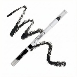 MCoBeauty - Dual-Ended Pro Eyeliner - Rich Black Pencil with Built-In Angled Brush - Creamy Crayon for Precision, Smudging and Blending - Delineador de Ojos, Eyeliner Tool