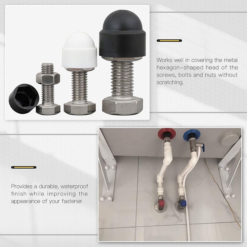 TERF® M12 White Plastic Hex Nut Bolt Dome Cap Cover