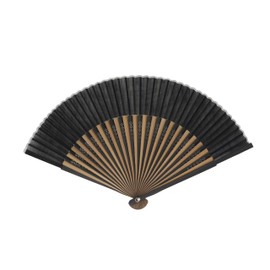Ken Onishi S22-MAS03 Fan Cotton Linen Slab Medium Short Cloth 8.9 inches (22.5 cm), Black "Ripple" S22-MAS03 Made in Japan